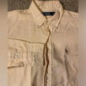 Womens Polo Ralph Lauren Adult Size 20 Button Up Down Orange Striped Dress Shirt